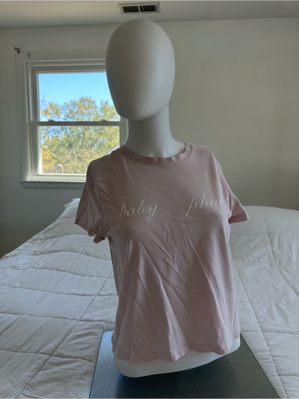 Baby Phat Light Pink Embroidered Logo Tee